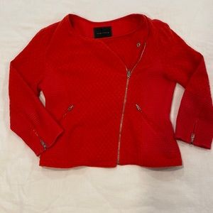 Sanctuary Waffle Knit Moto Jacket, Red Size L